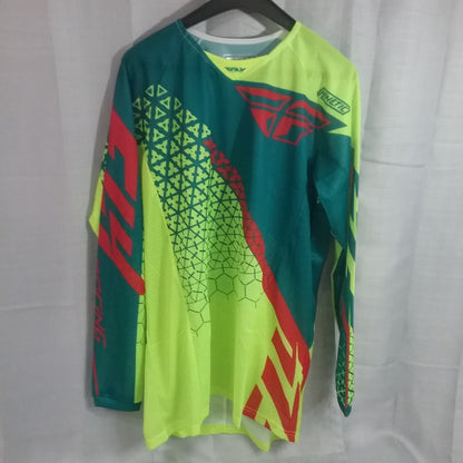 NEW FLY RACING 370-328L SHIRT LONG SLEEVE POLYESTER GREEN RED AND YELLOW ADULT L