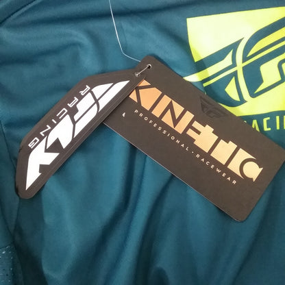 NEW FLY RACING 372-4212X SHIRT LONG SLEEVE POLYESTER TEAL AND YELLOW ADULT 2XL