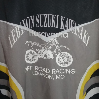 NEW ANSWER 014736 SHIRT LONG SLEEVE POLYESTER BLACK BLUE GREY AND YELLOW ADULT L