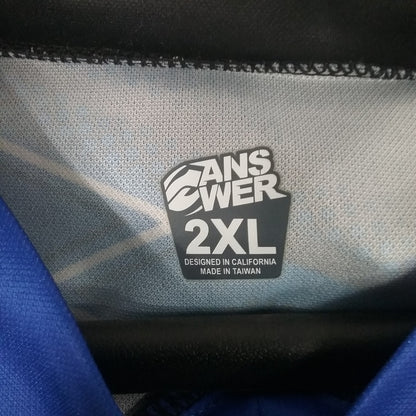 NEW ANSWER 451173 SHIRT LONG SLEEVE POLYESTER BLACK AND BLUE ADULT 2XL