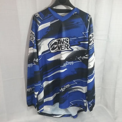 NEW ANSWER 451173 SHIRT LONG SLEEVE POLYESTER BLACK AND BLUE ADULT 2XL