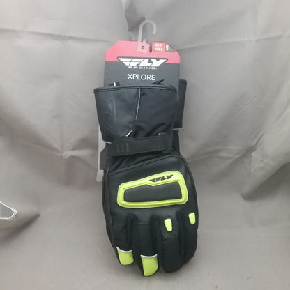 NEW FLY RACING 476-2065M GLOVES MENS M WOMENS XL XPLORE SIZE 9 BLACK/GREEN