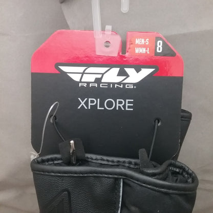 NEW FLY RACING 476-2065S GLOVES MENS S WOMENS L XPLORE SIZE 8 BLACK/GREEN