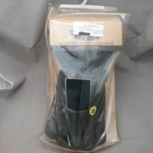 NEW RIVER ROAD 091587 GLOVES CHEYENNE BLACK EXTRA SMALL