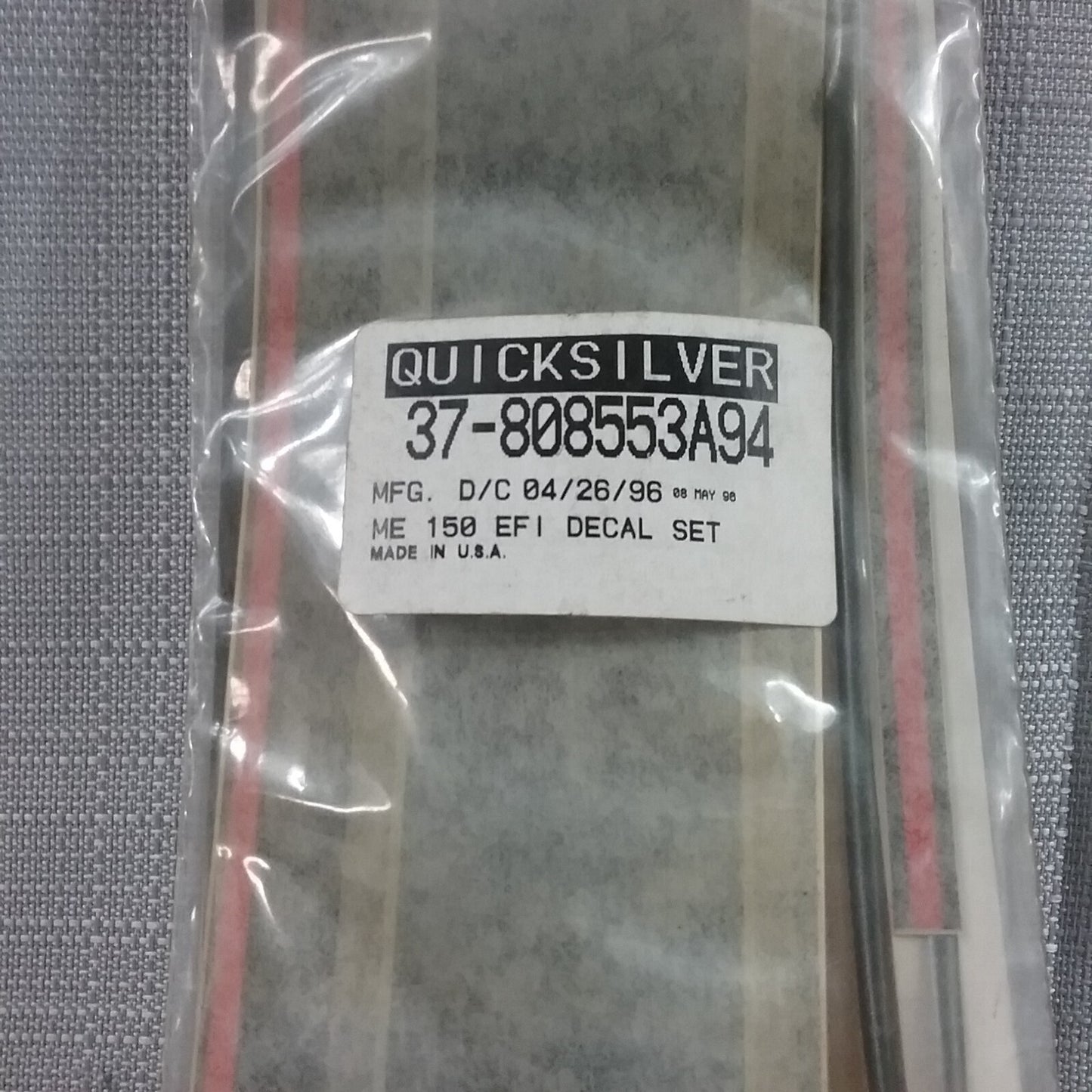 NEW QUICKSILVER 37-808553A94 DECAL SET ME 150 EFI 2.5L OFFSHORE