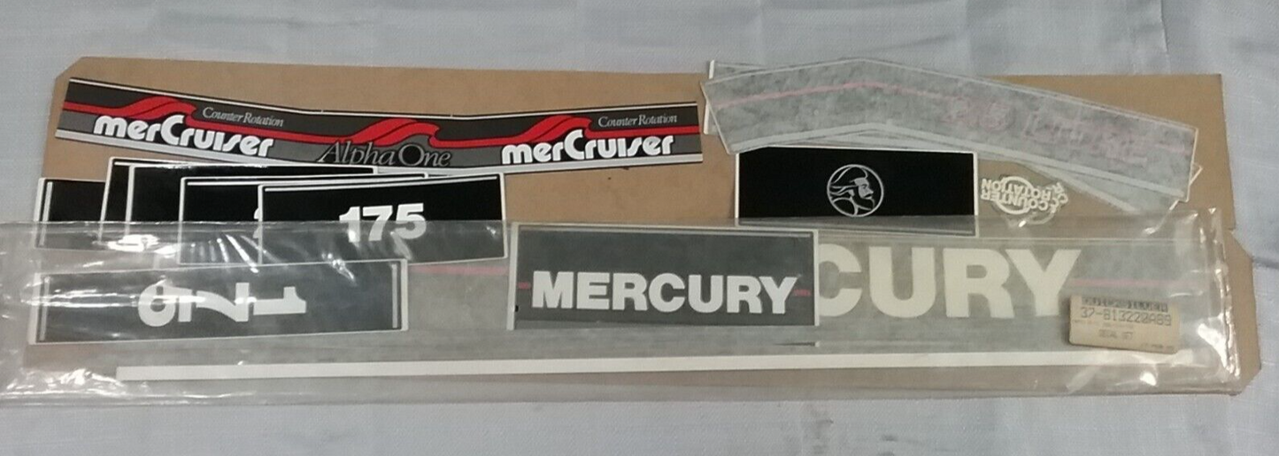NEW QUICKSILVER 37-813220A89 DECAL SET MERCRUISER ALPHA 1 2.5L COUNTER ROTATION