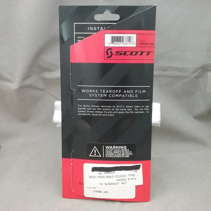 NEW SCOTT 219706-041 GOGGLE FOG FREE LENSE HUSTLE SERIES