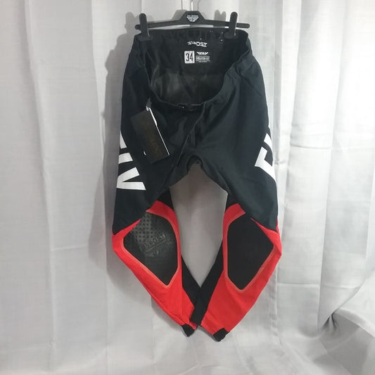 NEW FLY 370-73234 RIDING PANTS  BLACK WHITE GREY AND RED SIZE 34