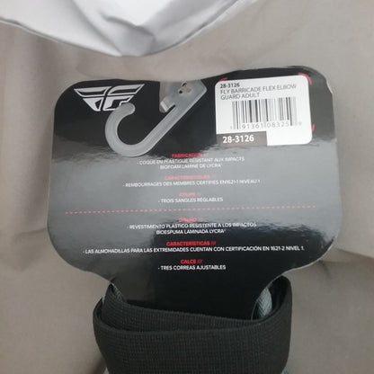 NEW FLY 28-3126 ELBOW GUARD ADULT SIZE BLACK RED GREY 2 PACK