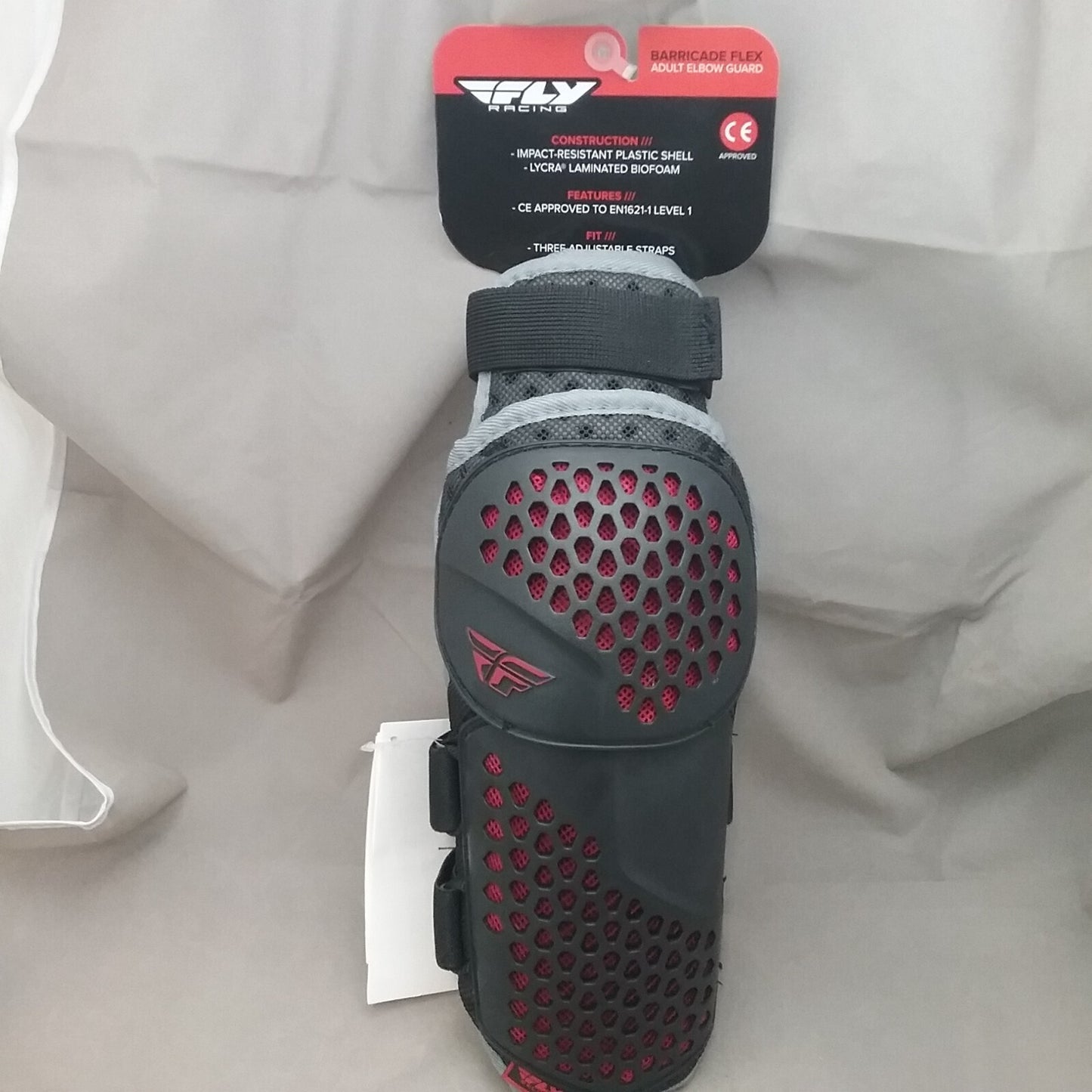 NEW FLY 28-3126 ELBOW GUARD ADULT SIZE BLACK RED GREY 2 PACK