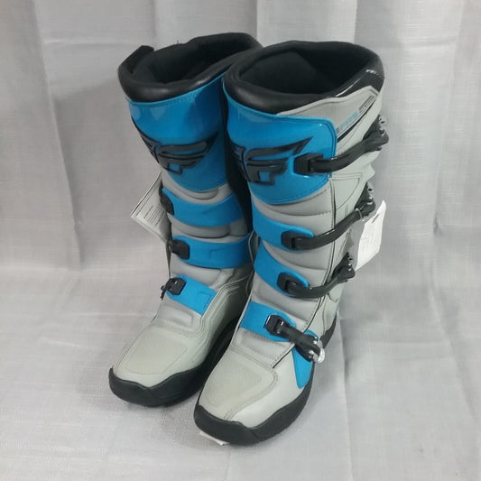 NEW FLY 364-71110 BOOTS GREY AND BLUE FLY FR5 RIDING BOOTS SIZE 10