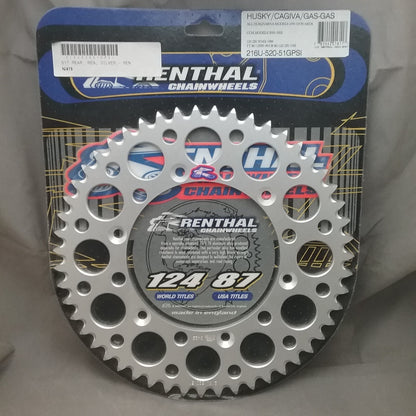 NEW RENTHAL 216U-520-51GPSI SPROCKET REAR 51 TEETH KUSQVRNA CAGIVA GASGAS