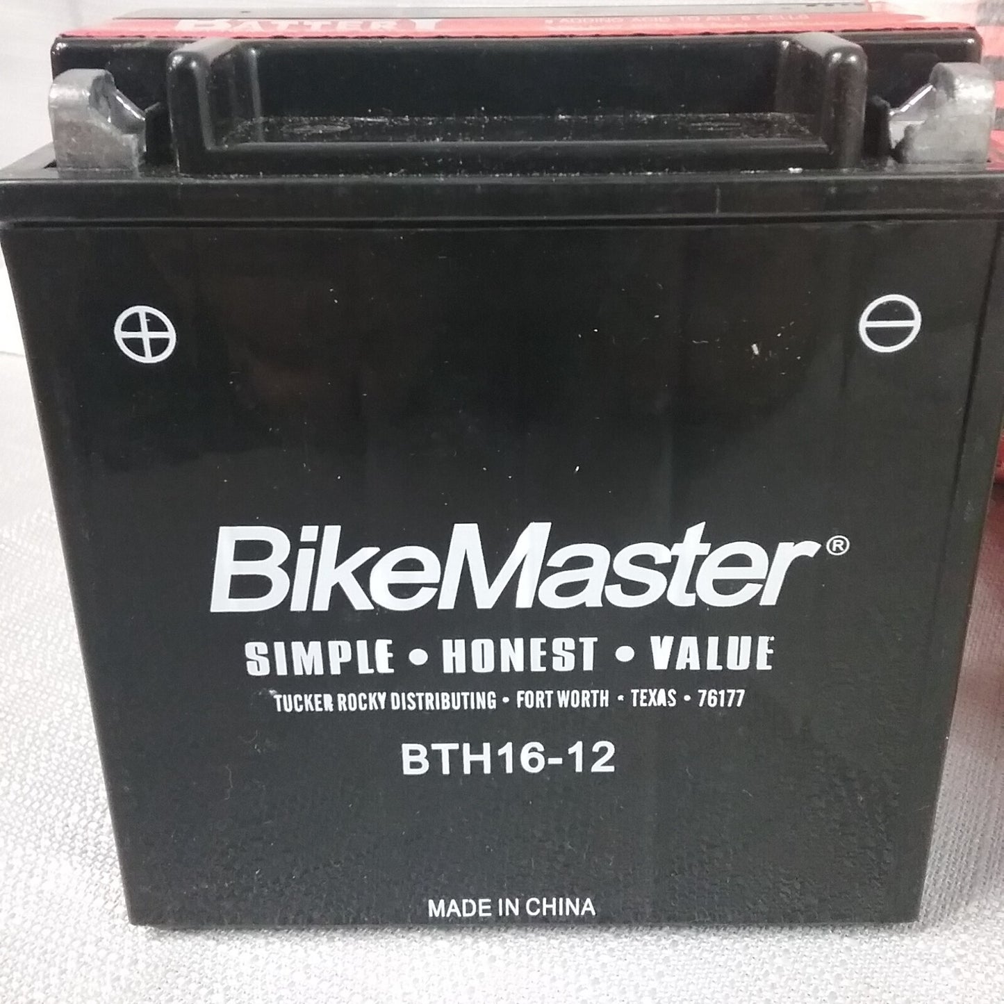 NEW BIKEMASTER BTH16-12 BATTERY MOTORCYCLE 8.1" L x 5.1" W x 6.5" H W/ ACID PACK