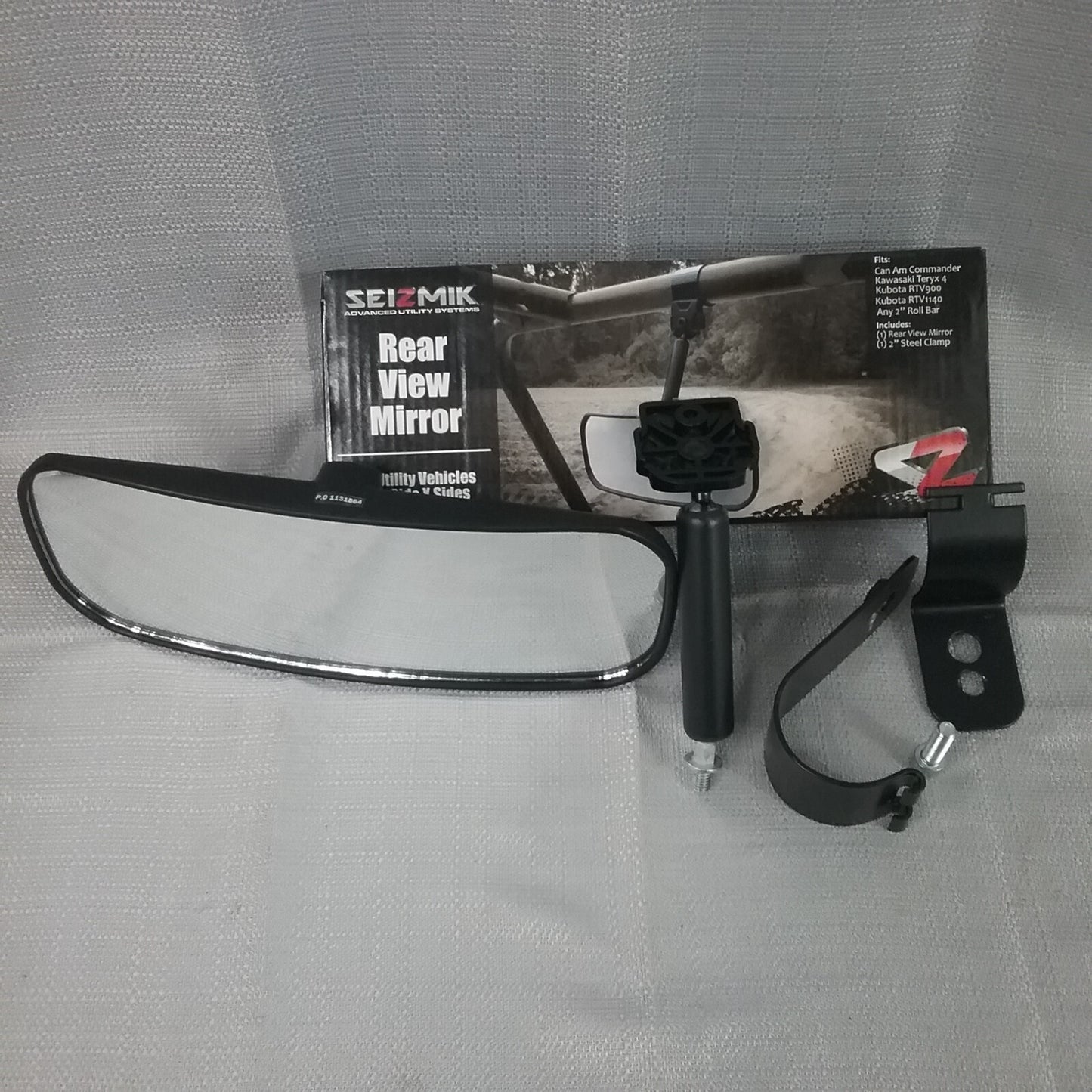 NEW SEIZMIK 18052 REARVIEW MIRROR 10"X4" VIEWING AREA UTV AND SIDE BY SIDES