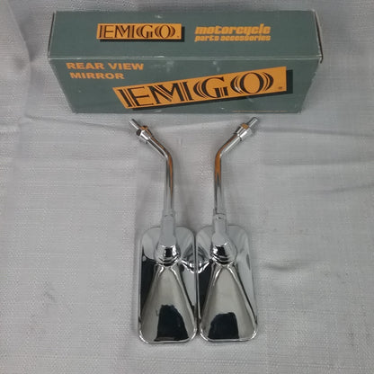NEW EMGO 56-9733 SIDE MIRRORS EL CHICO CHROME CHOPPER STYLE 20-42470