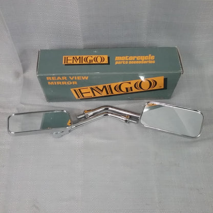 NEW EMGO 56-9733 SIDE MIRRORS EL CHICO CHROME CHOPPER STYLE 20-42470