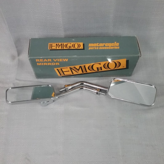 NEW EMGO 56-9733 SIDE MIRRORS EL CHICO CHROME CHOPPER STYLE 20-42470