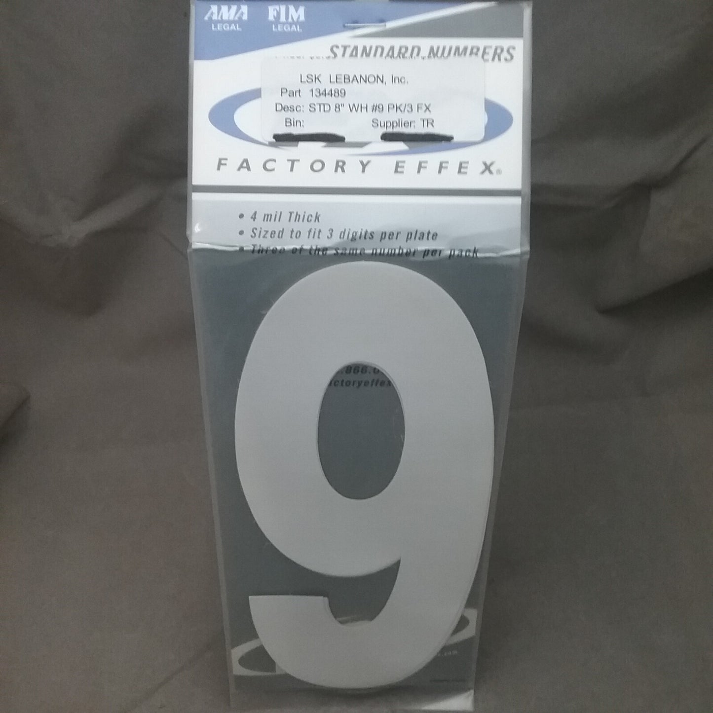 QTY21 NEW FACTORY EFFEX DECAL MISC NUMBERS 8" TALL SEE DESCRIPTION FOR NUMBERS