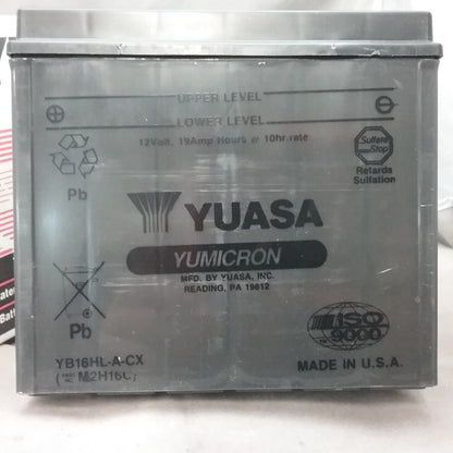 NEW YUASA YB16HL-A-CX BATTERY MOTORCYCLE 7.5X4X6 12V WITHOUT ACID PACK