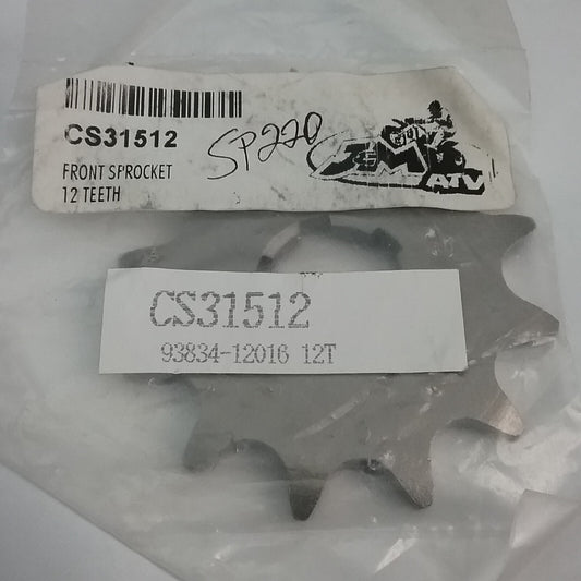 NEW J&M CS31512 SPROCKET, DRIVE 12T YAMAHA 93834-12016 Tri-Z YTZ250 1985-2013