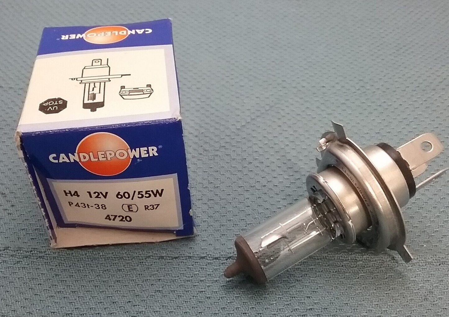 NEW CANDLEPOWER 4720 12V 60/55W H4 P43T-38 HALOGEN BULB