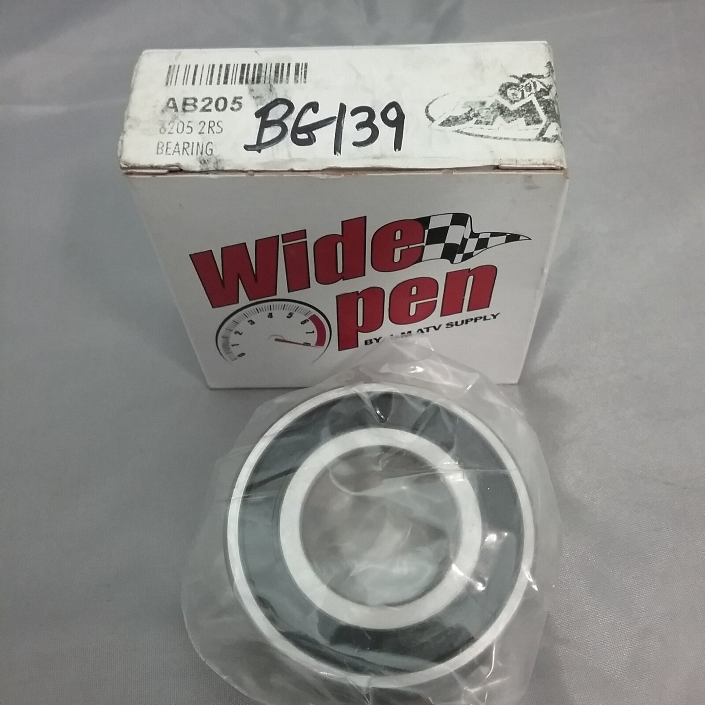 NEW WIDE OPEN AB205 BG139 BEARING 6205 2RS UNIVERSAL PART