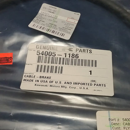 NEW GENUINE KAWASAKI 54005-1186 BRAKE CABLE PRAIRIE KVF400 1997-2002