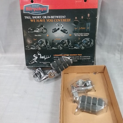 NEW KURYAKYN 4575 PEGS LONGHORN OFFSET HIGHWAY PEGS FITS 1.25" ENGINE GUARDS