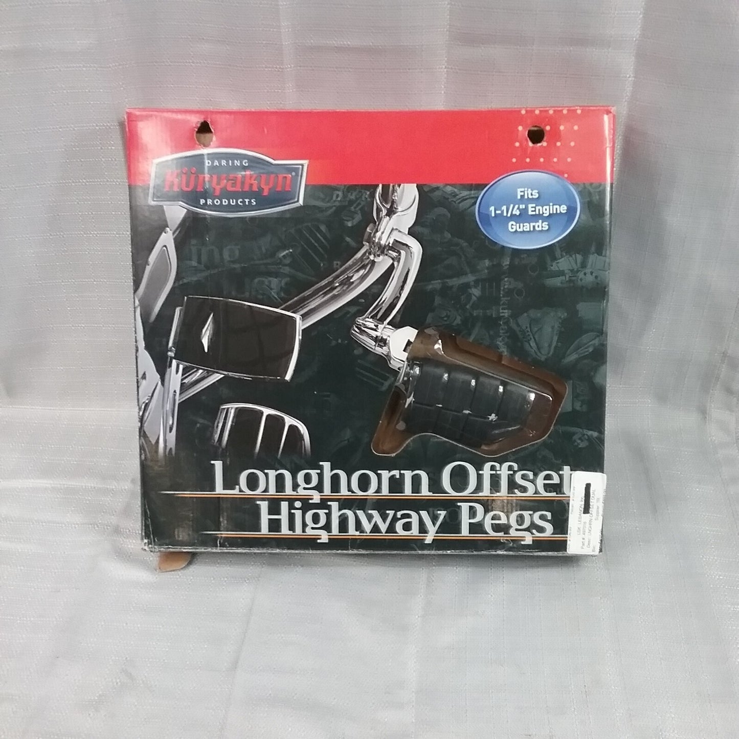 NEW KURYAKYN 4575 PEGS LONGHORN OFFSET HIGHWAY PEGS FITS 1.25" ENGINE GUARDS