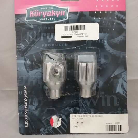 NEW KURYAKYN 7939 CHROME FOOT PEG ADAPTERS HONDA GL1800 SUZUKI VOLUSIA 800