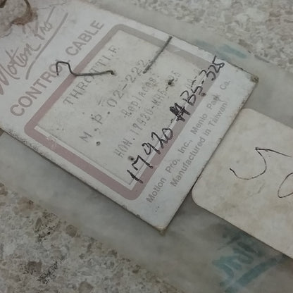 NEW MOTION PRO 02-222 BLACK VINYL THROTTLE CABLE HONDA 17920-HB5-325