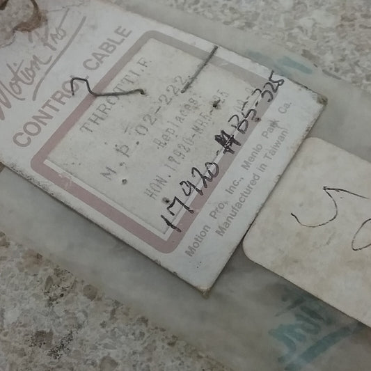 NEW MOTION PRO 02-222 BLACK VINYL THROTTLE CABLE HONDA 17920-HB5-325