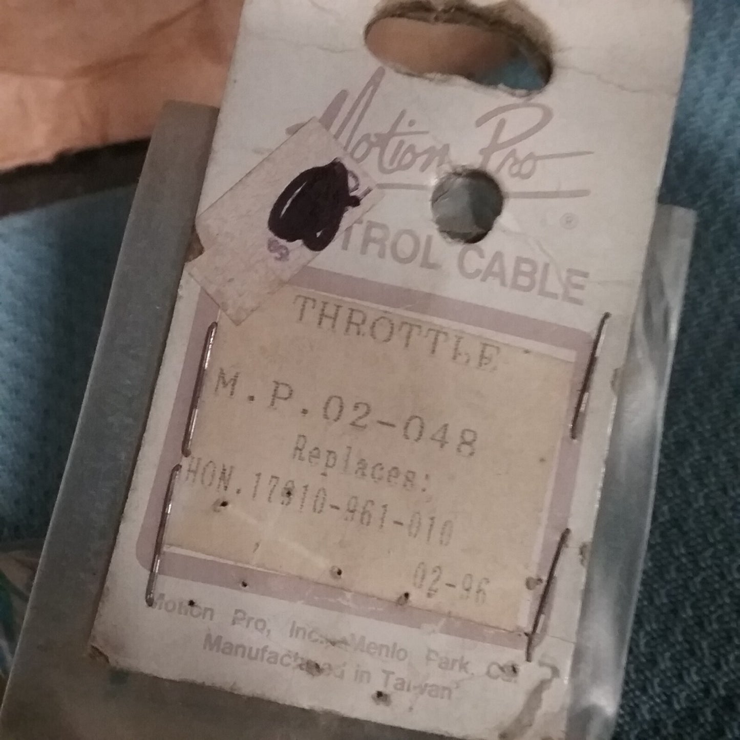 NEW MOTION PRO 02-048 BLACK VINYL THROTTLE CABLE HONDA