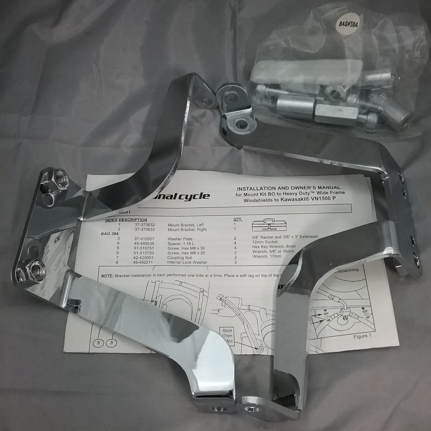 NEW NATIONAL CYCLE KIT-BO Heavy Duty Wide Frame Mount Kit, Triple Tree KAWASAKI