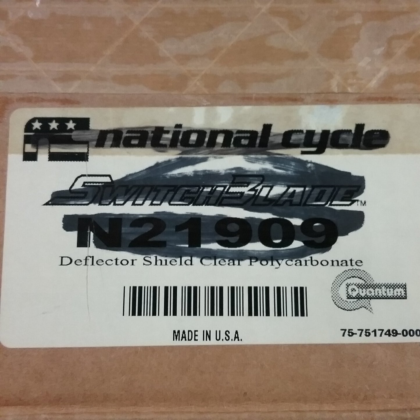 NEW NATIONAL CYCLE N21909 SWITCHBLADE DEFLECTOR SHIELD CLEAR POLYCARBONATE