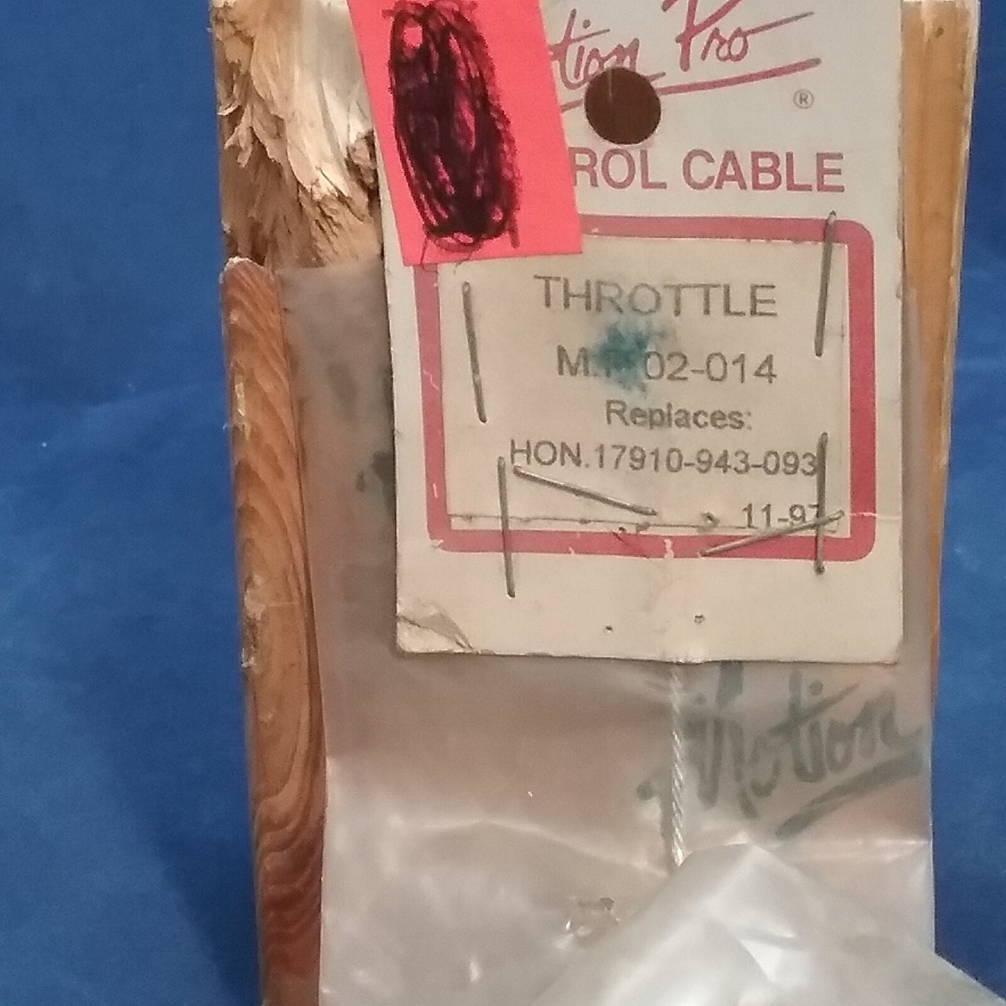 NEW MOTION PRO 02-014 BLACK VINYL THROTTLE CABLE HONDA