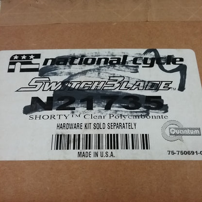 NEW NATIONAL CYCLE N21735 SWITCHBLADE SHORTY CLEAR POLYCARBONATE