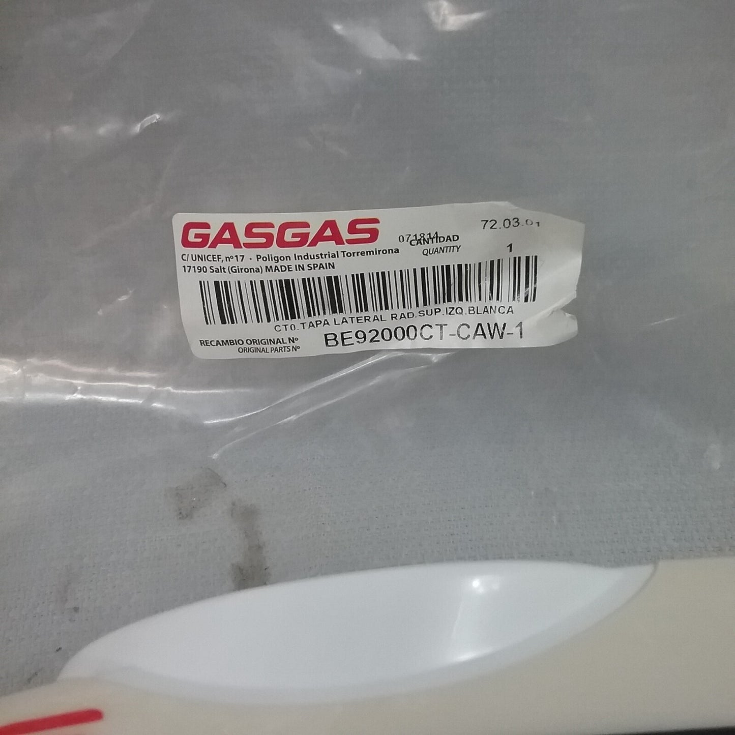 NEW GENUINE GASGAS BE92000CT-CAW-1 COVER LEFT RADIATOR COVER PANEL