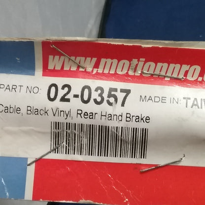 NEW MOTION PRO 02-0357 CABLE BLACK VINYL REAR HAND BRAKE