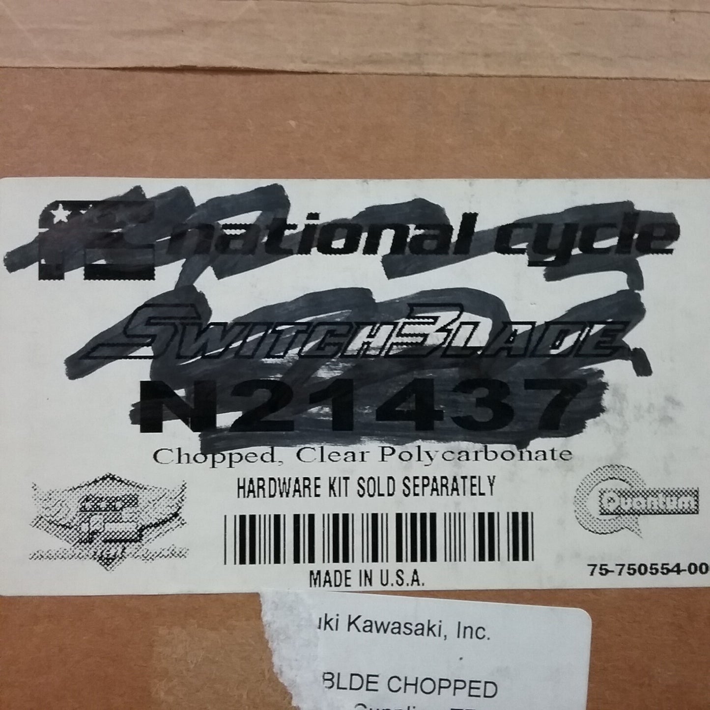 NEW NATIONAL CYCLE N21437 WINDSHIELD CHOPPED SWITCHBLADE CLEAR