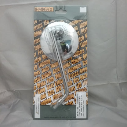 NEW EMGO 20-42410 4" UNIVERSAL MIRROR 8" STEM 10MM SCREW-IN LH OR RH HONDA CB350