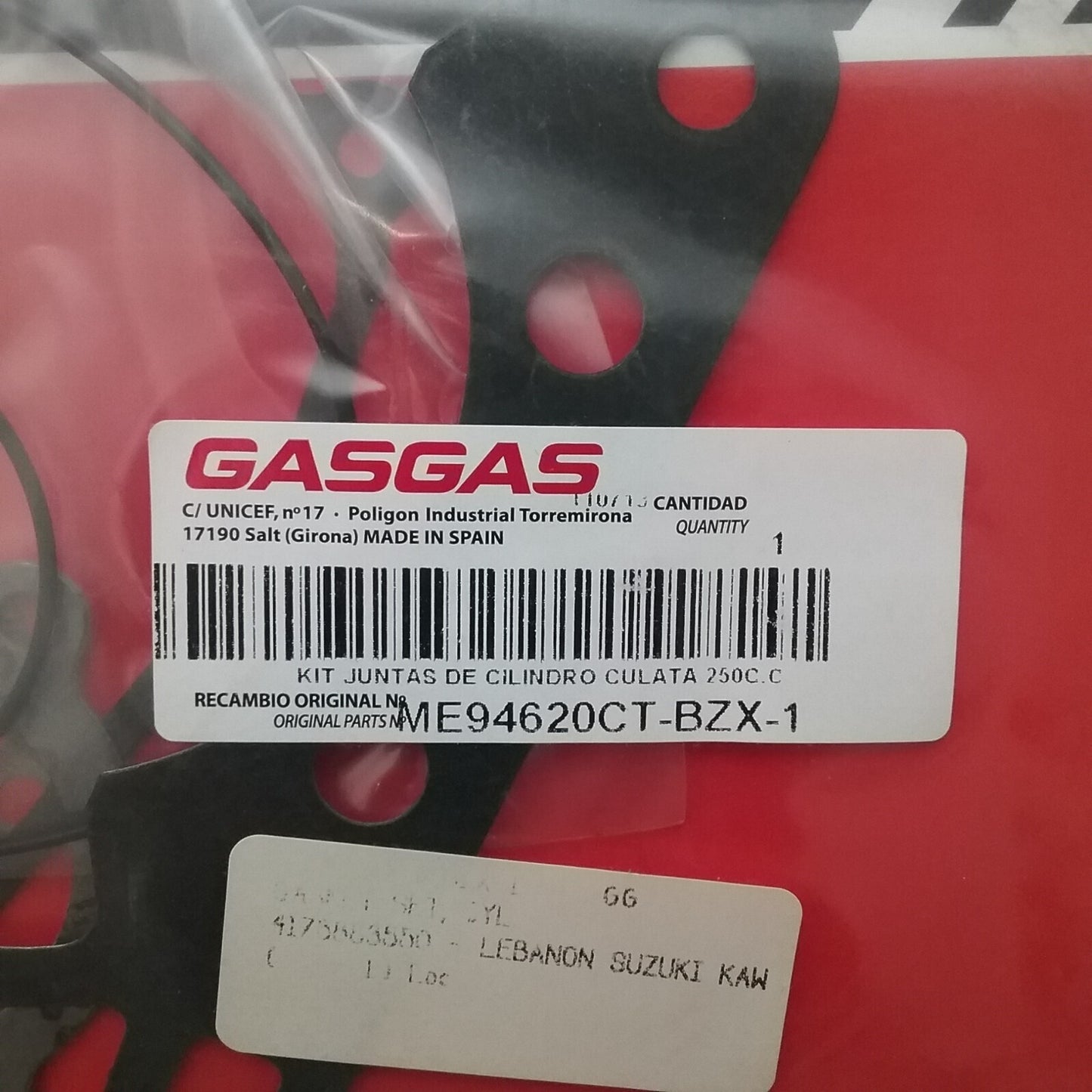 NEW GENUINE GAS GAS ME94620CT-BZX-1 TOP END GASKET SET KIT