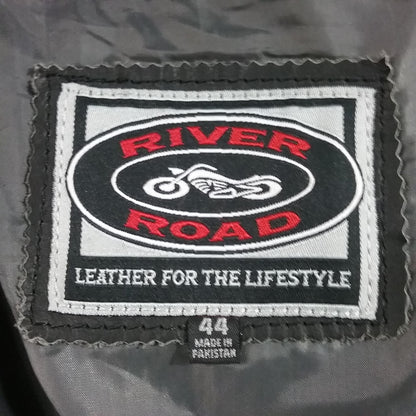 NEW RIVER ROAD 09-3919 RAMBLER DISTRESSED LEATHER VEST SZ 44 SNAP FRONT