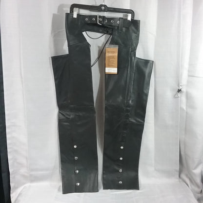 NEW RIVER ROAD 093740 SIZE XS PLAIN CHAPS BLACK LEATHER