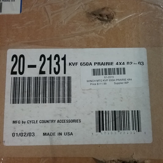 NEW CYCLE COUNTRY 20-2131 WINCH MOUNT KIT KAWASAKI PRAIRIE KVF650A