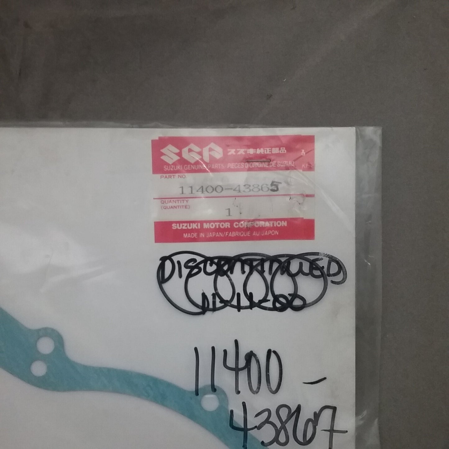 NEW SUZUKI 11400-43865 GASKET SET REPLACES 11400-43862, 11400-43863, PARTIAL SET