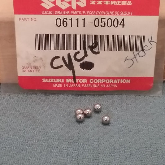 QTY 5 NEW GENUINE SUZUKI 06111-05004 STEEL BALL CRANKCASE TRANSMISSION 1968-2006