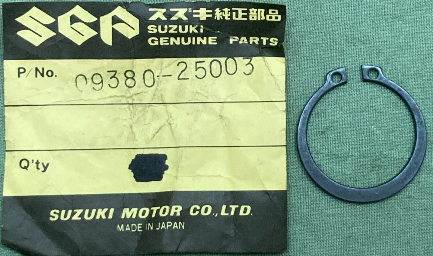 QTY 3 NEW GENIUNE SUZUKI 09380-25003 TRANSMISSION CIRCLIP B100P B105P KT120