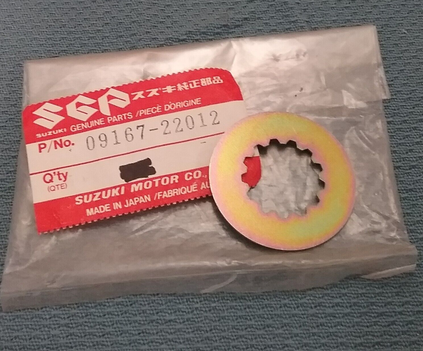 NEW GENIUNE SUZUKI 09167-22012 WASHER, LOCK TRANSMISSION 1973-2021