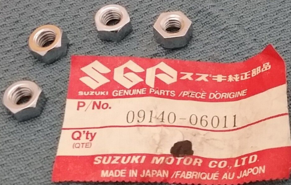 QTY 4 NEW GENUINE SUZUKI 09140-06011 GEAR SHIFTING NUT 1977-2020